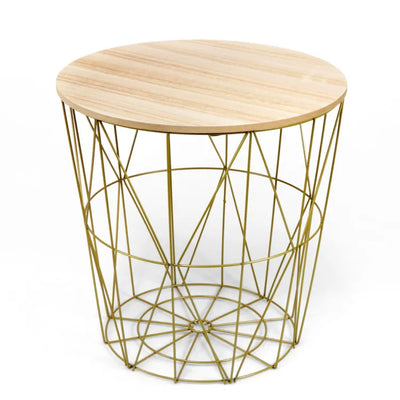 Retro Metal wire Round Side Table Basket