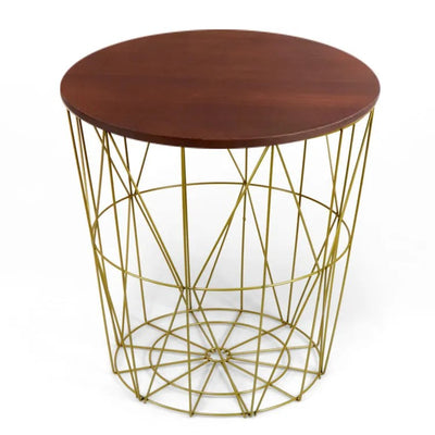 Retro Metal wire Round Side Table Basket