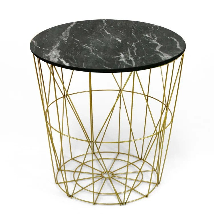 Retro Metal wire Round Side Table Basket