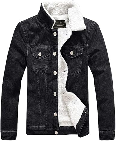 LAMB WOOL DENIM JACKET BLACK