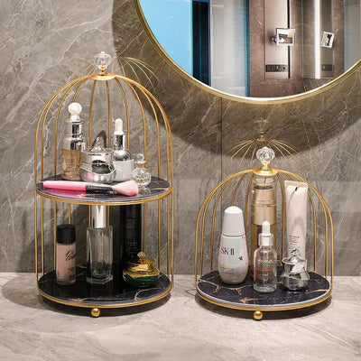 Bird cage makeup organizer