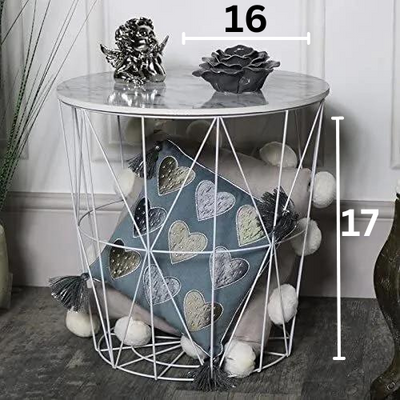 Retro Metal wire Round Side Table Basket